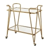 Linon Bar Cart W/castors In Yellow