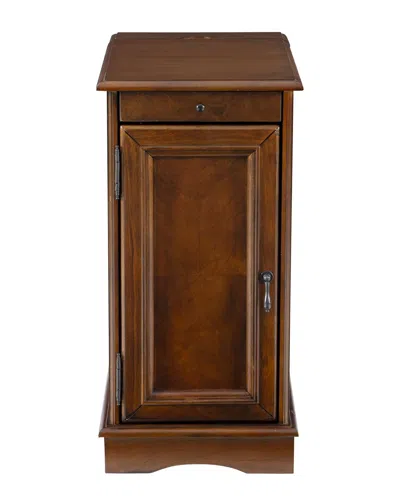 Linon Barron Usb Accent Table In Brown