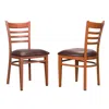 Linon Baxter Metal Side Chair Honey Burdy Set Of 2 In Brown