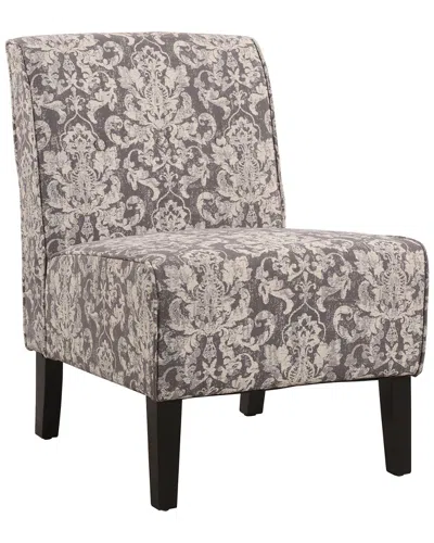 Linon Bella Gray Damask Accent Chair In Brown