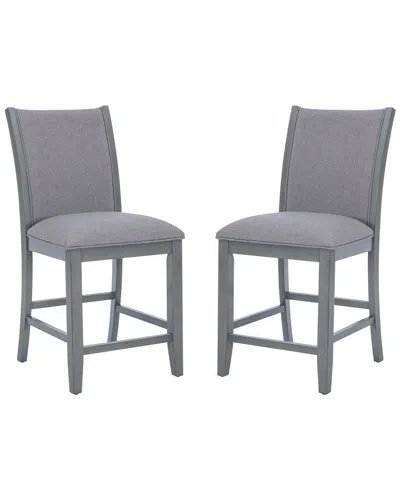Linon Bellevue Counter Height Stool 2-pack In Gray