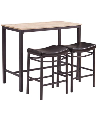 Linon Betty 3pc Pub Set In Brown