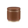 Linon Blanche Storage Ottoman Caramel Pu In Brown