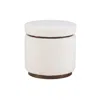 Linon Blanche Storage Ottoman Natural Walnut In White