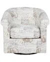 Linon Bonnie Swivel Club Chair Sea Swirl In Neutral