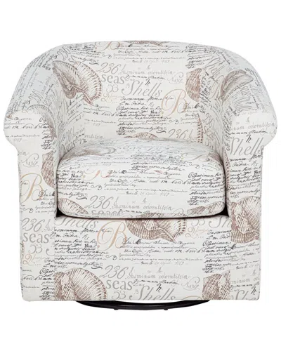 Linon Bonnie Swivel Club Chair Sea Swirl In Neutral