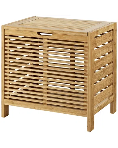 Linon Bracken Bamboo Hamper In Brown