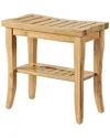 Linon Bracken Bamboo Stool In Brown