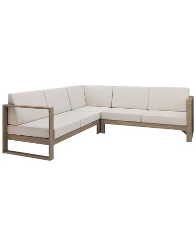 Linon Brinley Outdoor Sectional Set In Neutral