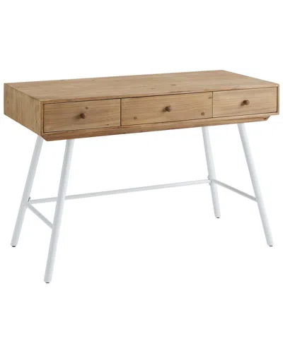 Linon Cailan 3 Drawer Desk In Brown