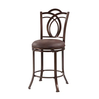 Linon Calif Metal Counter Stool In Brown