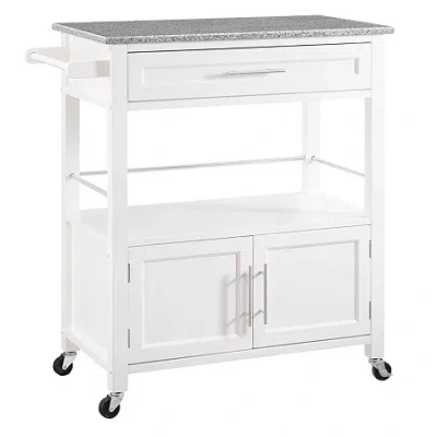 Linon Cameron Granite-top Kitchen Cart In White