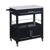 Linon Cameron Kitchen Cart With Granite Top In Black