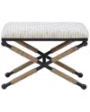 Linon Campaign Striped Accent Stool