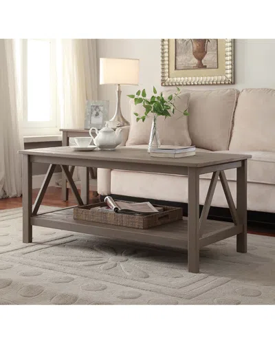 Linon Candler Driftwood Coffee Table In Neutral
