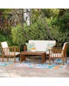 Linon Caneel 4pc Outdoor Chat Set In Brown