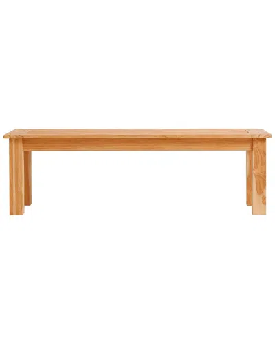 Linon Cannon Teak Outdoor 80in Dining Bench In Brown