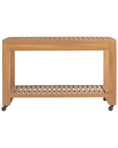 Linon Cannon Teak Outdoor Island In Brown
