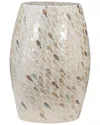 Linon Capiz Drum Table Fish In Neutral