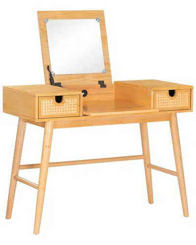 Linon Caprina Cane Front Vanity In Brown