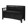 Linon Carlton Padded Bench In Black