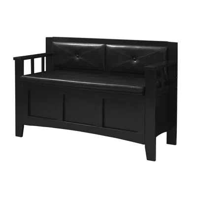 Linon Carlton Padded Bench In Black
