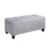 Linon Carmen Shoe Storage Ottoman In Gray