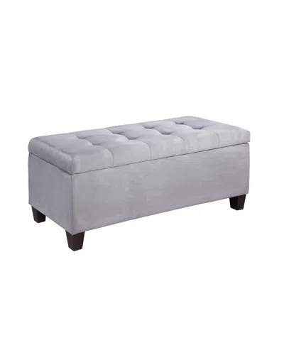 Linon Carmen Shoe Storage Ottoman In Gray