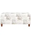 Linon Carmen Swirl Storage Ottoman In Neutral