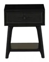 Linon Cassie Cane Side Table Nightstand