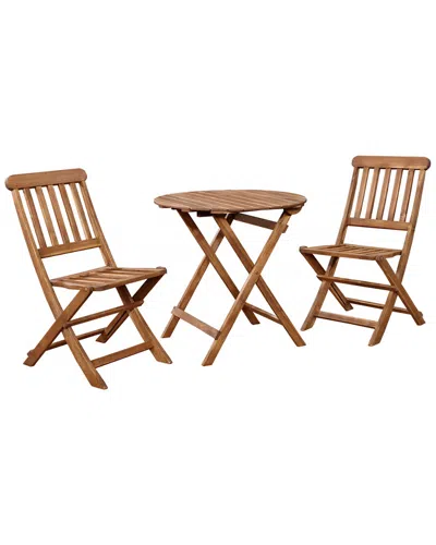 Linon Catalan 3pc Cafe Set In Brown