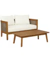 Linon Chaddsley Outdoor Loveseat & Table