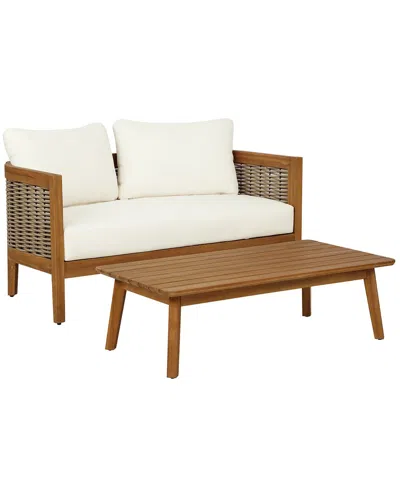 Linon Chaddsley Outdoor Loveseat & Table