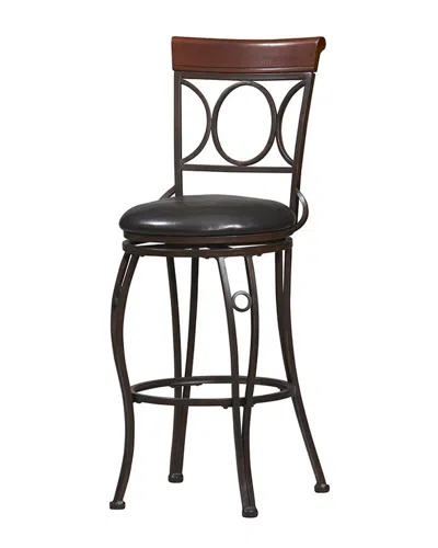 Linon Circles Metal Counter Stool In Brown