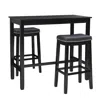Linon Claridge 3pc Bar Set Black In Black