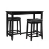 Linon Claridge 3pc Counter Set Black In Black