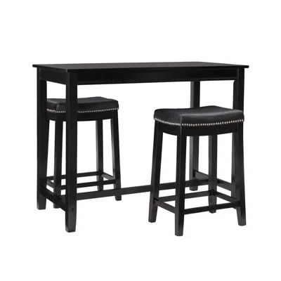 Linon Claridge 3pc Counter Set Black