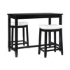 Linon Claridge 3pc Counter Set Black White In Black