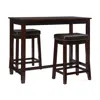 Linon Claridge 3pc Counter Set Brown In Brown