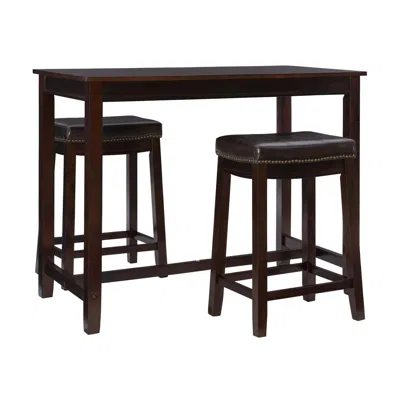 Linon Claridge 3pc Counter Set Brown