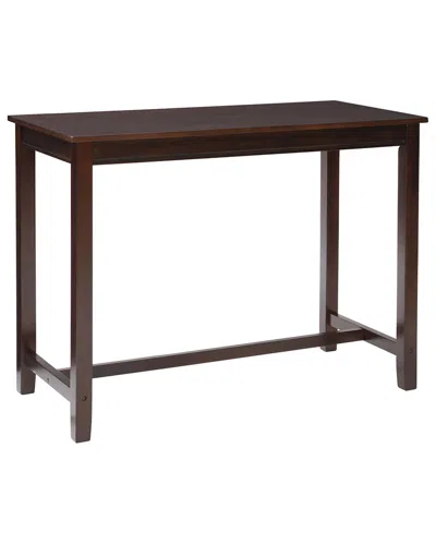 Linon Claridge 42in Bar Height Pub Table In Brown