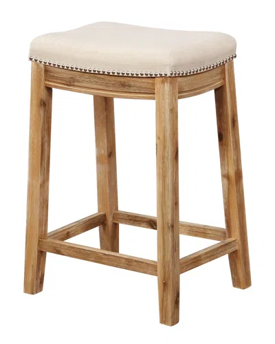 Linon Claridge Acacia Counter Stool In Neutral