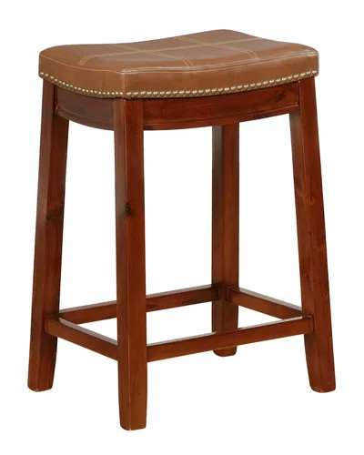 Linon Claridge Cognac Counter Stool In Brown