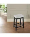 Linon Claridge White Pu Counter Stool In Black