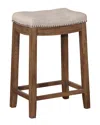 Linon Claridge Rustic Backless Bar Stool In Brown