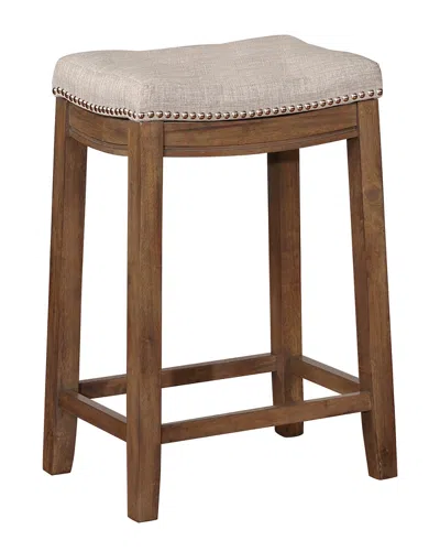 Linon Claridge Rustic Backless Bar Stool In Brown