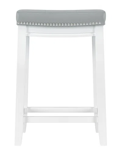 Linon Claridge Wood Counter Stool In White