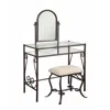 Linon Clarisse Metal Vanity Set In Black