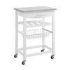 Linon Clarke White Kitchen Cart In White
