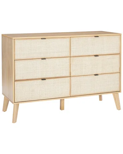 Linon Claudette Cane Dresser In Neutral